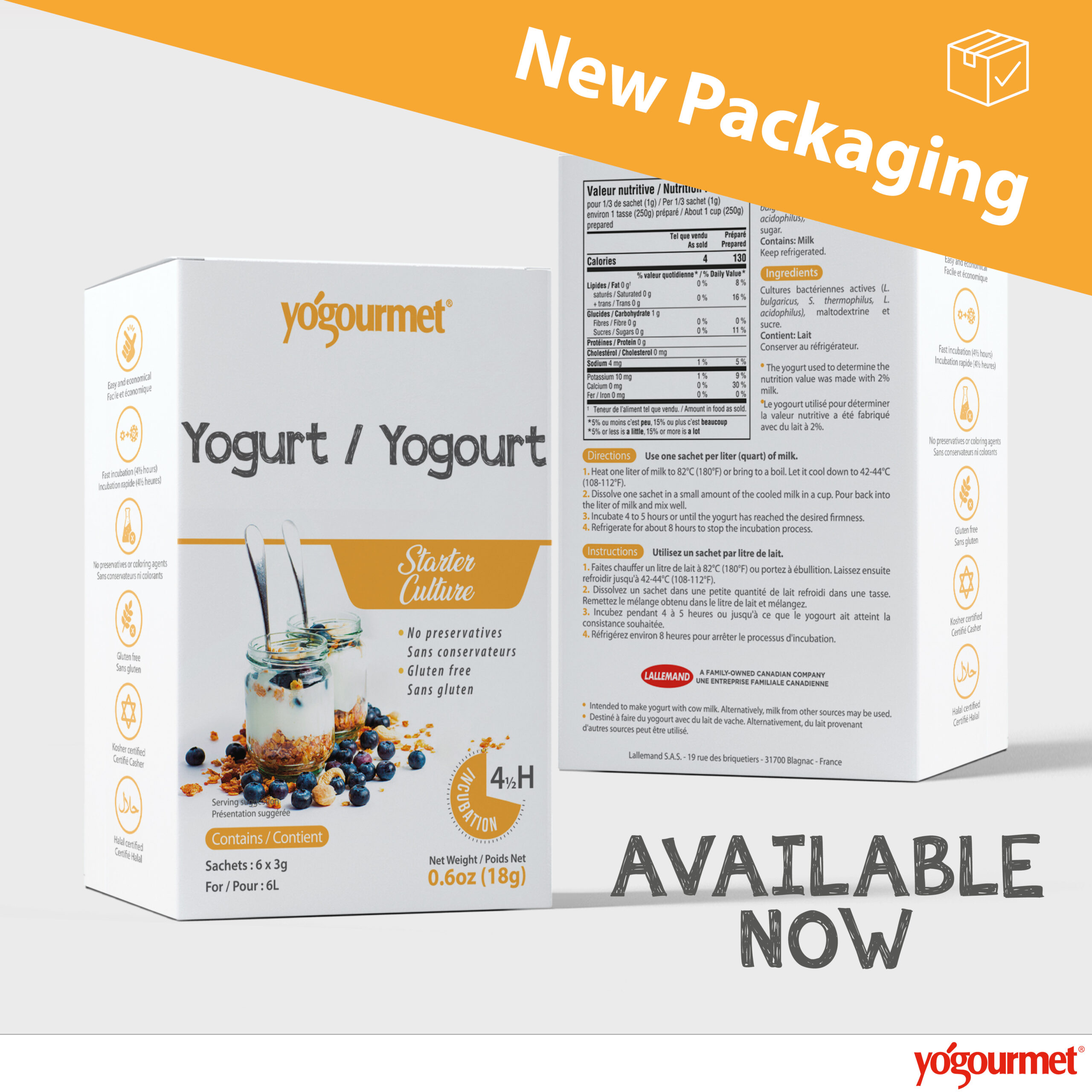 New packaging for Yogourmet®!