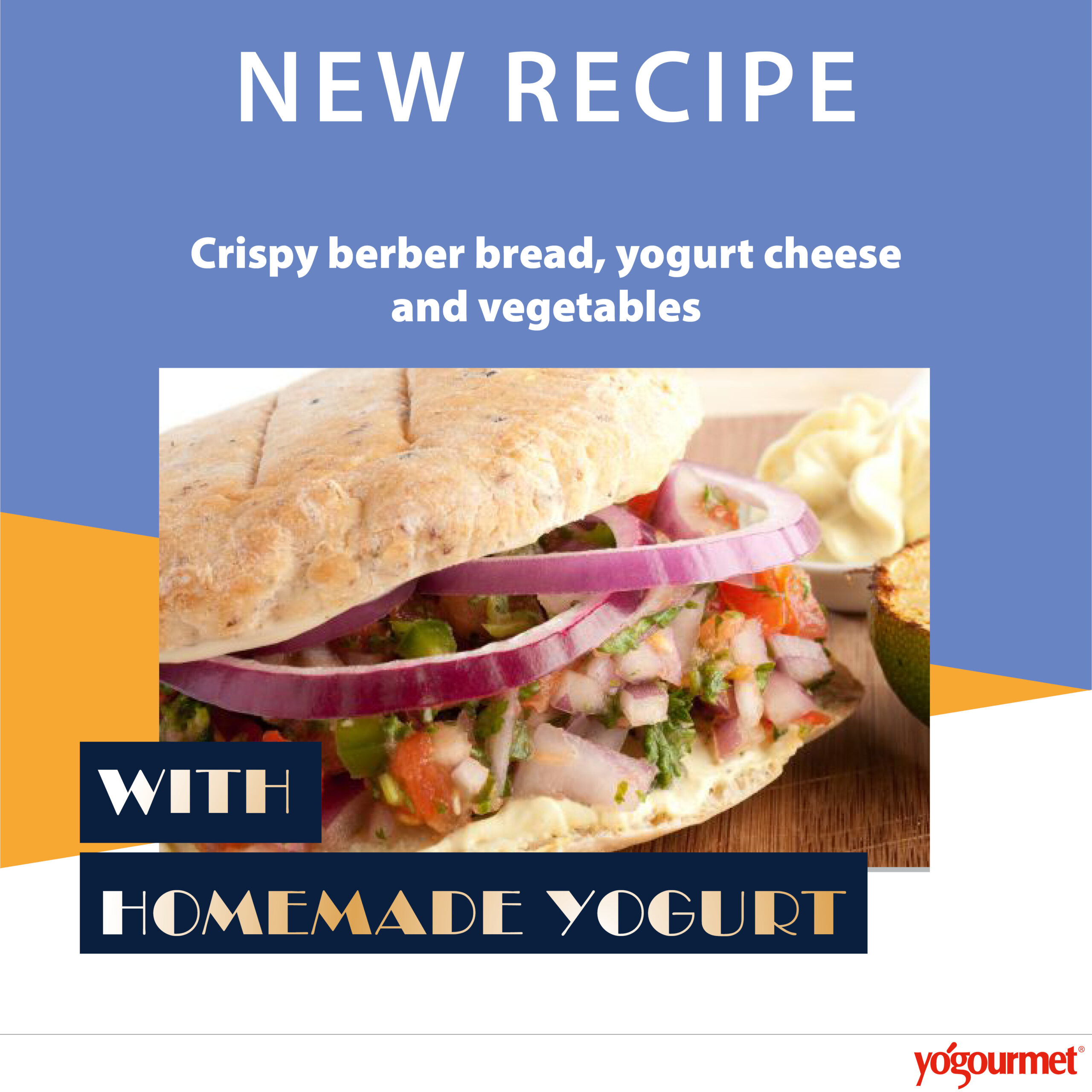 Crispy berber bread, yogurt cheese and vegetables